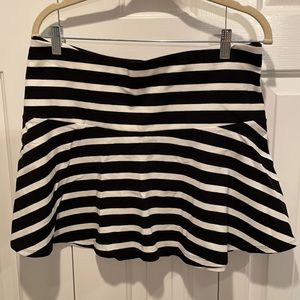 Express Black and White Striped Skirt